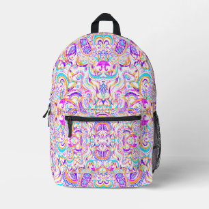 Süßes weißes farbenfrohes Paisley-Design Bedruckter Rucksack