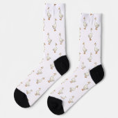 Süßes Weißes Gänse-Muster Socken (Linkes Detail)