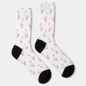Süßes Weißes Gänse-Muster Socken (Rechts)