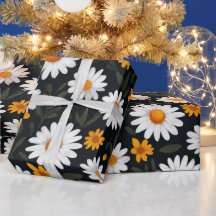 Süßes Weißes Gelbes Gänseblümchen Florales Kunstmu
