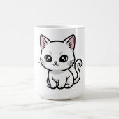 Süßes weißes Kätzchen Kaffeetasse (Mittel)