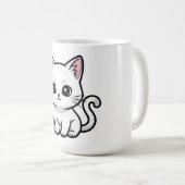 Süßes weißes Kätzchen Kaffeetasse (VorderseiteRechts)