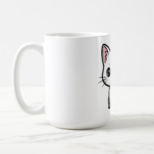 Süßes weißes Kätzchen Kaffeetasse (Links)