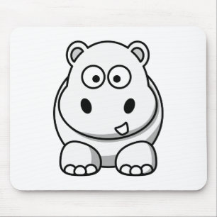 Süßes weißes Nilpferd Mousepad