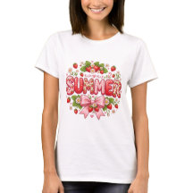 Süßes weißes Sommer-Grafik-T-Shirt