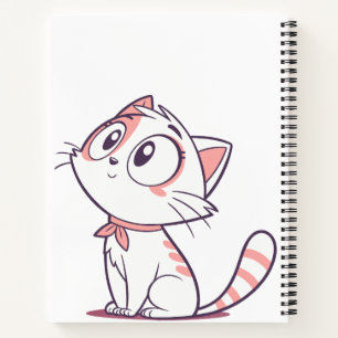 Süßes weißes und rosa Kätzchen – Kinder Notizbuch