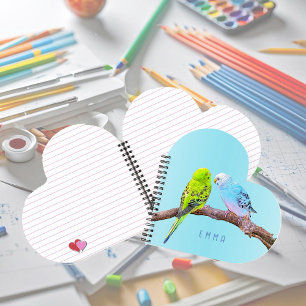 Süßes Wellensittich-Paar - individuell Notizblock