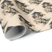 Süßes Welpen-Absolventen-Feierdesign Geschenkpapier (Rolleneckpunkt)