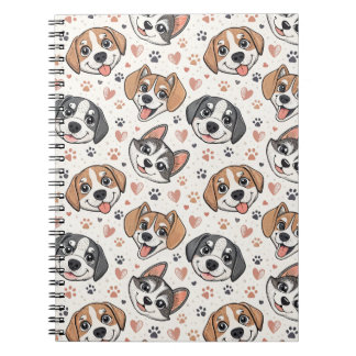 Süßes Welpen-Gesicht-Muster Kinder-Design für Hund Notizblock