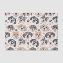 Süßes Welpen-Gesicht-Muster Kinder-Design für Hund Seidenpapier