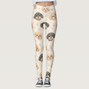 Süßes Welpen-Herzen-Wasserfarbmuster (3) Leggings