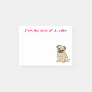 Süßes Welpen-Hund-Liebhaber-Geschenk Cartoon-Pug Post-it Klebezettel