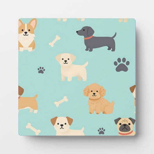 Süßes Welpen-Hund-Muster Fotoplatte (Vorderseite)