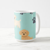 Süßes Welpen-Hund-Muster Kaffeetasse (VorderseiteRechts)