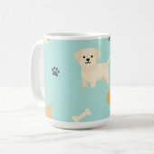 Süßes Welpen-Hund-Muster Kaffeetasse (Vorderseite Links)