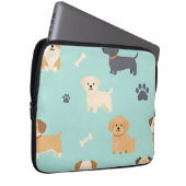 Süßes Welpen-Hund-Muster Laptopschutzhülle (Vorne Rechts)