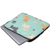 Süßes Welpen-Hund-Muster Laptopschutzhülle (Vorne Knopf)