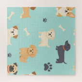 Süßes Welpen-Hund-Muster Puzzle (Horizontal)