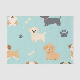 Süßes Welpen-Hund-Muster Seidenpapier