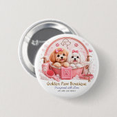 Süßes Welpen-Pin-Button-Design Button (Vorne & Hinten)