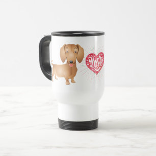 Süßes Welpenhund Liebhaber Geschenk Cartoon Dachsh Reisebecher