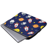 Süßes Weltraum-Explorer-Kinder-Muster Laptopschutzhülle (Vorne Knopf)