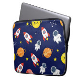 Süßes Weltraum-Explorer-Kinder-Muster Laptopschutzhülle (Vorderseite Links)
