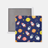 Süßes Weltraum-Explorer-Kinder-Muster Magnet (Vorderseite/Rückseite)