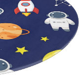 Süßes Weltraum-Explorer-Kinder-Muster Schneidebrett (Ecke)