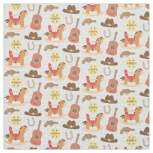 Süßes Western-Cowboy-Muster für Baby-Jungen Stoff