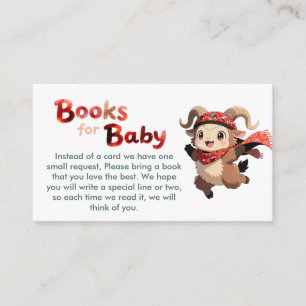 Süßes Widder-Winter-Bücher-für-Baby-Karte Begleitkarte