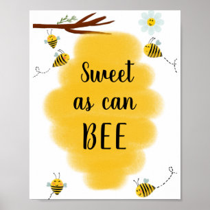 Süßes wie Biene Bumble Bee Party Sign Poster