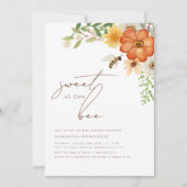 Süßes wie Biene | Floral Spring Baby Dusche Einladung (Vorderseite)