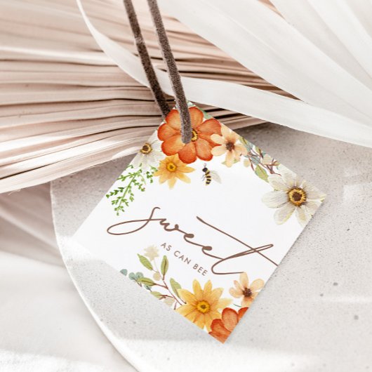 Süßes wie Biene | Floral Spring Baby Dusche Geschenkanhänger