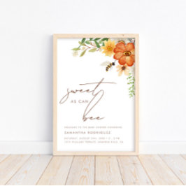 Süßes wie Biene | Floral Spring Baby Dusche Poster