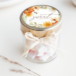 Süßes wie Biene | Floral Spring Baby Dusche Runder Aufkleber