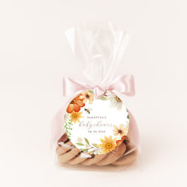 Süßes wie Biene | Floral Spring Baby Dusche Runder Aufkleber