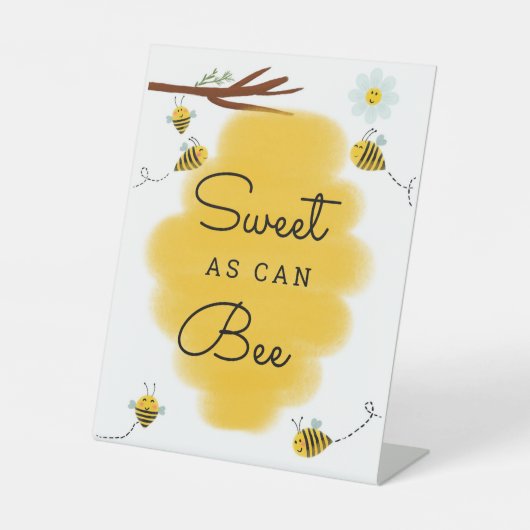 Süßes wie Biene | Honey Bee Baby Show Decke Zeiche Sockelschild (Vorderseite)