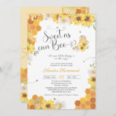 Süßes wie Biene, Kleine Honey Bee Baby Dusche Einladung (Vorne/Hinten)