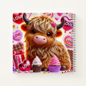Süßes wie Candy Highland Cow Valentines Notizblock (Rückseite)