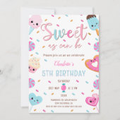 Süßes wie kann Cupcake Cuptut Donut Geburtstag Einladung (Vorderseite)