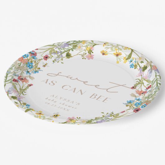 Süßes wie möglich mit moderner Minimaldusche Pappteller (Schrägansicht)