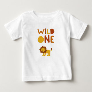 Süßes "Wilder Eins" Erstes Geburtstags Löwe Kinder Baby T-shirt