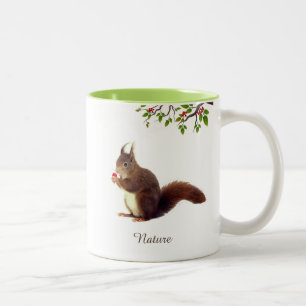 Süßes wildes Eichhörnchen und personalisierter Tex Zweifarbige Tasse