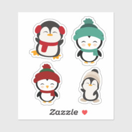 Süßes Winter-Pinguin-Kawaii-Aufkleber-Set Aufkleber