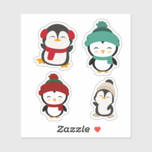 Süßes Winter-Pinguin-Kawaii-Aufkleber-Set Aufkleber