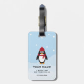 Süßes Winter-Pinguin-personalisiertes Gepäckanhäng Gepäckanhänger (Rückseite vertikal)