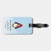 Süßes Winter-Pinguin-personalisiertes Gepäckanhäng Gepäckanhänger (Rückseite horizontal)