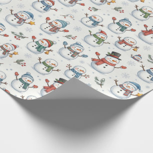 Süßes Winter-Schneemann nahtloses Muster Geschenkpapier