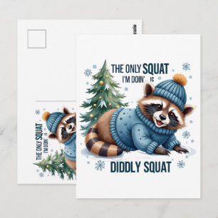 Süßes Winter-Weihnachten-Waschbär-Festtags-Outfit Postkarte